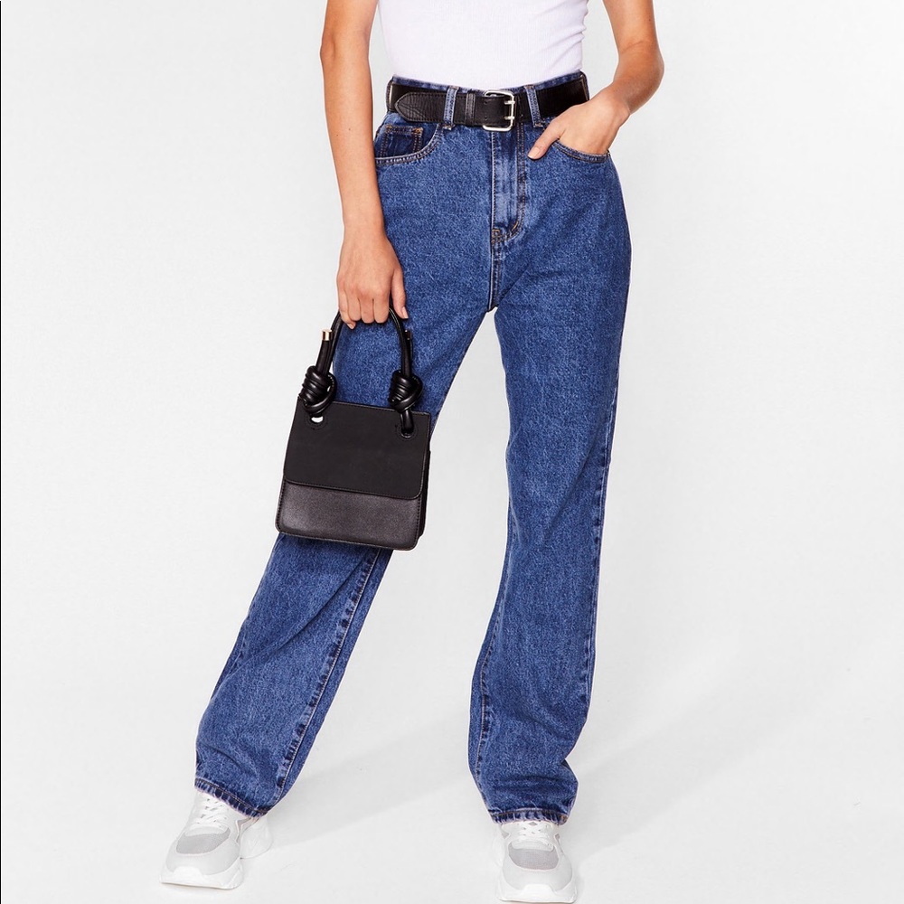 Nasty Gal Straight Leg Relaxed Jeans Size: 10 / 38